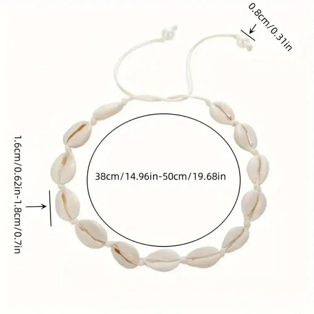 Bohemian Style Handmade Shell And Faux Pearl Charm Bracelet Necklace Set
